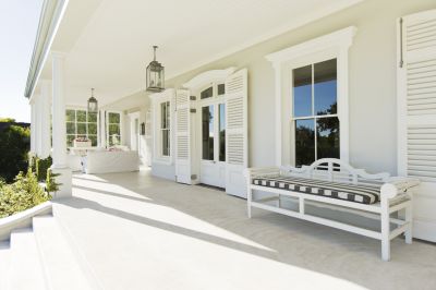 A Cement Porch Adds Additional Outdoor Living Space!